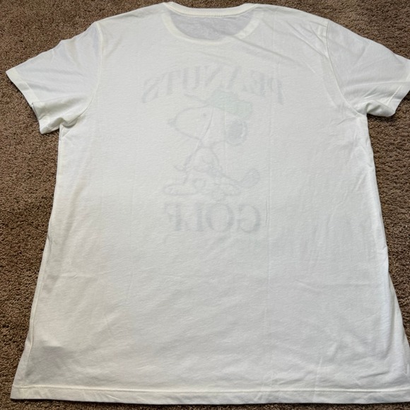 Peanuts Snoopy Golf Resort Graphic T-Shirt XL Off White Mens Short Sleeve Tee - Picture 2 of 12